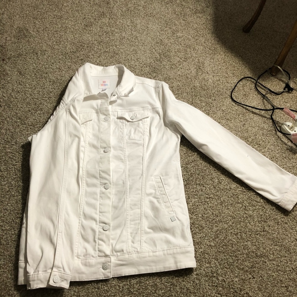 NWOT Lularoe white jean jacket